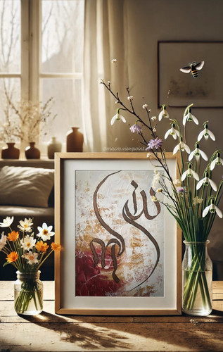 این اثر روی بوم سایز A4 اجرا شده